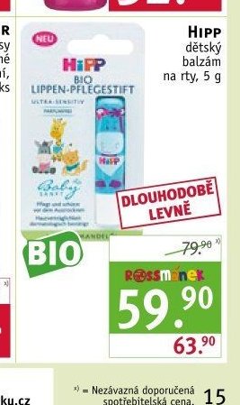 Hipp dětský balzám na rty