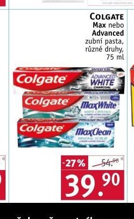 Colgate Max nebo Advanced zubní pasta