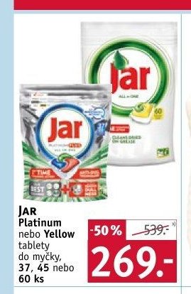JAR Platinum nebo Yellow tablety do myčky, 37, 45 nebo 60 ks