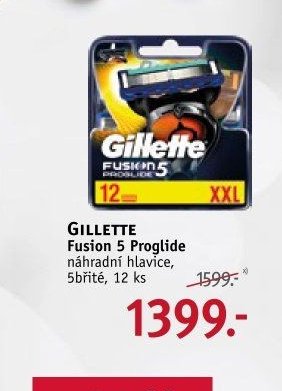 Gillette Fusion 5 Proglide náhradní hlavice, 5břité, 12 ks