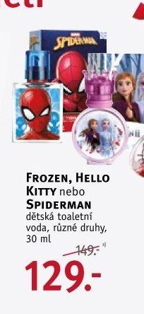 FROZEN, HELLO KITTY nebo SPIDERMAN dětská toaletní voda