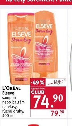 L'ORÉAL Elseve šampon nebo balzám na vlasy