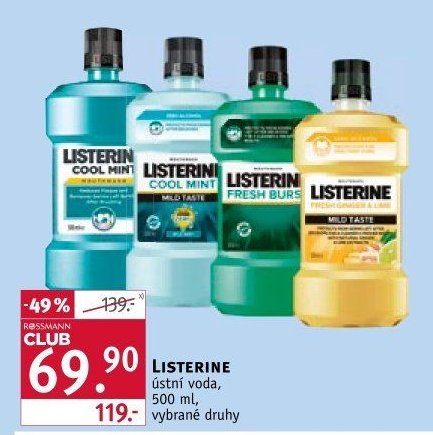 LISTERINE ústní voda, 500 ml, vybrané druhy