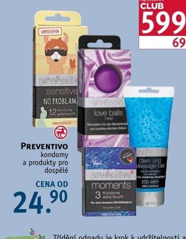 PREVENTIVO kondomy a produkty pro dospělé