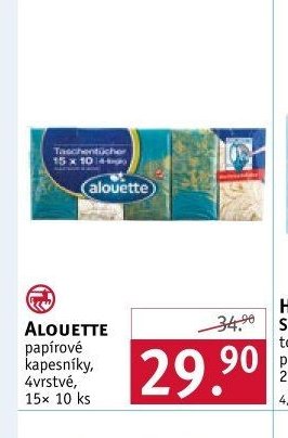 ALOUETTE papírové kapesníky, 15x 10 ks