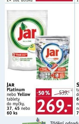 JAR Platinum nebo Yellow tablety do myčky, 37, 45 nebo 60 ks