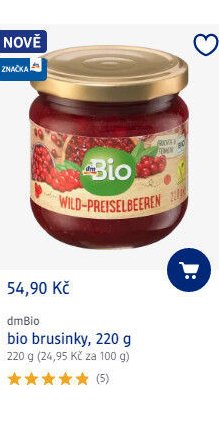 dmBio bio brusinky, 220 g