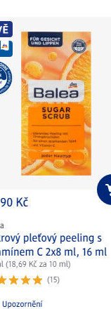 Balea cukrový pleťový peeling s vitamínem C 2x8 ml, 16 ml
