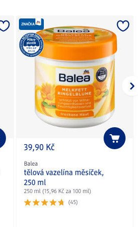 Balea tělová vazelína měsíček, 250 ml
