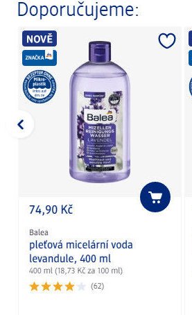 Balea pleťová micelární voda levandule, 400 ml