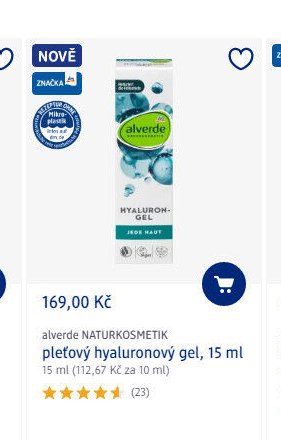 alverde NATURKOSMETIK pleťový hyaluronový gel, 15 ml