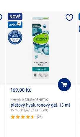 alverde NATURKOSMETIK pleťový hyaluronový gel, 15 ml