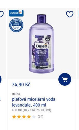 Balea pleťová micelární voda levandule, 400 ml