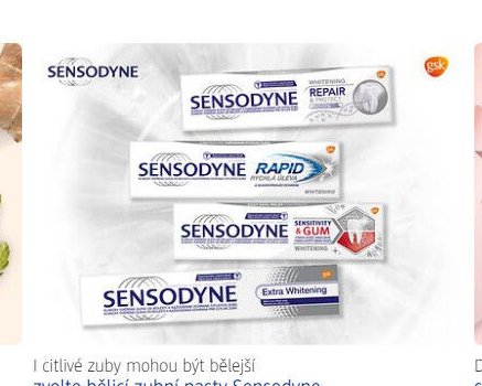 Sensodyne zubní pasty
