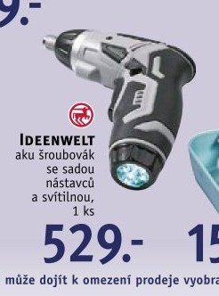 IDEENWELT aku šroubovák se sadou nástavců a svítilnou, 1 ks