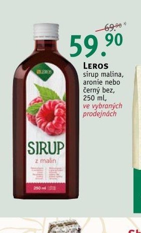 LEROS sirup malina, aronie nebo černý bez