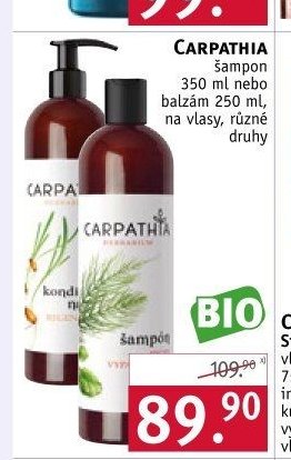 Carpathia šampon 350 ml nebo balzám 250 ml