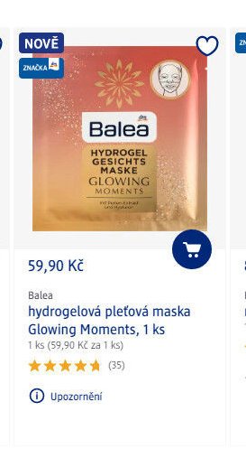 Balea hydrogelová pleťová maska Glowing Moments