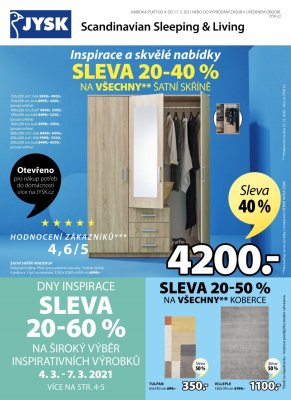 aktuální leták Jysk 4.3.2021-17.3.2021