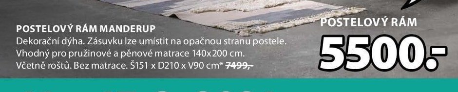 POSTELOVÝ RÁM MANDERUP