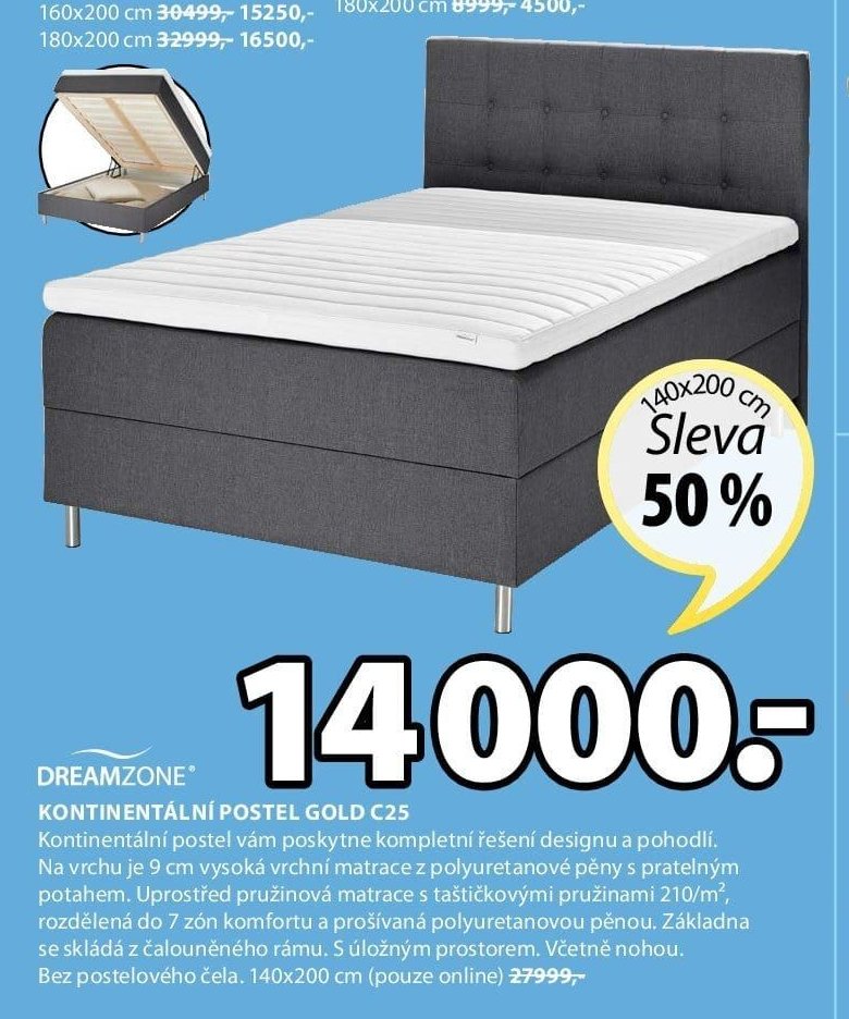 KONTINENTÁLNÍ POSTEL DREAMZONE GOLD C25