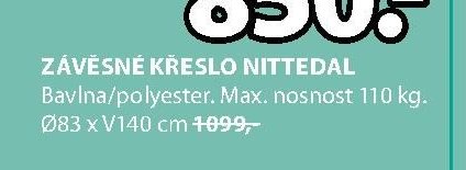 Závěsné křeslo NITTEDAL