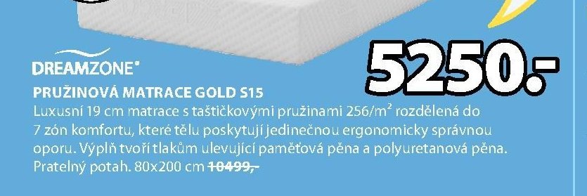 PRUŽINOVÁ MATRACE GOLD S15