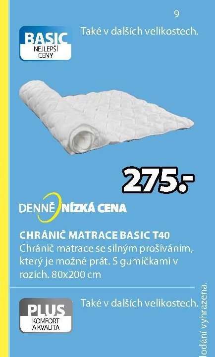 Chránič matrace BASIC T40