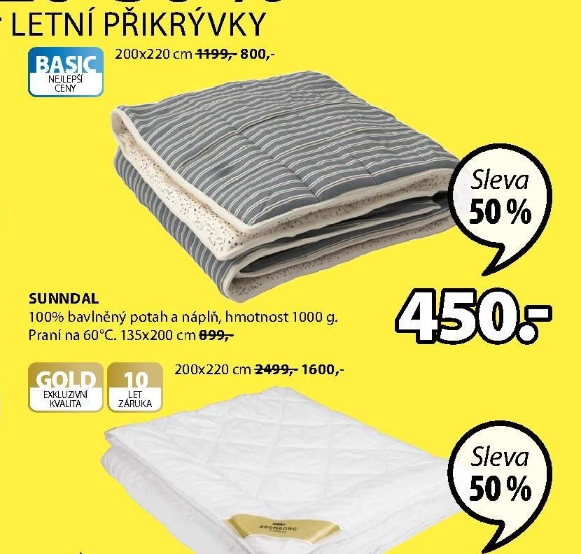 SUNNDAL přikrývka 200x220 cm