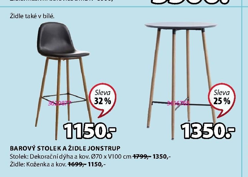 BAROVÝ STOLEK A ŽIDLE JONSTRUP