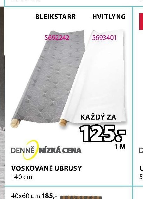 VOSKOVANÉ UBRUSY 140 cm