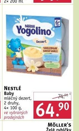 NESTLÉ Baby mléčný dezert, 2 druhy, 4x 100 g