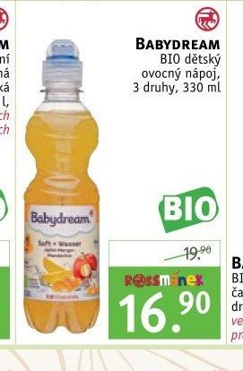 BABYDREAM BIO dětský ovocný nápoj, 3 druhy, 330 ml