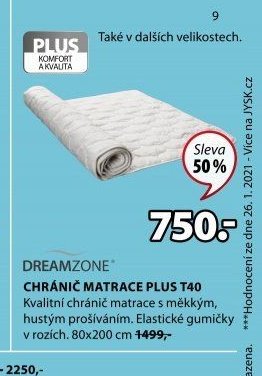 DREAMZONE CHRÁNIČ MATRACE PLUS T40
