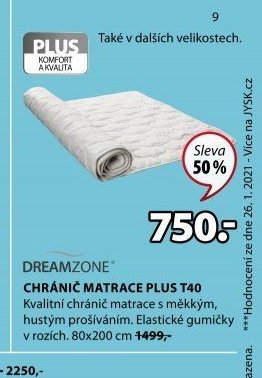 DREAMZONE CHRÁNIČ MATRACE PLUS T40