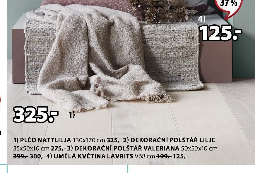 1) PLÉD NATTLILJA 130x170 cm