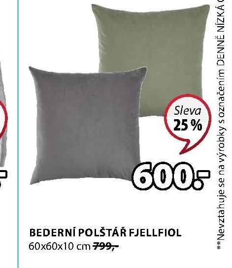 BEDERNÍ POLŠTÁŘ FJELLFIOL 60x60x10 cm