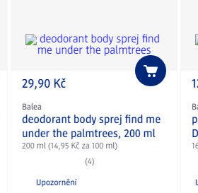 Balea deodorant body sprej find me under the palmtrees, 200 ml