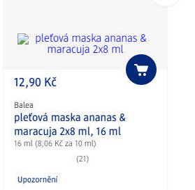 Balea pleťová maska ananas & maracuja 2x8 ml