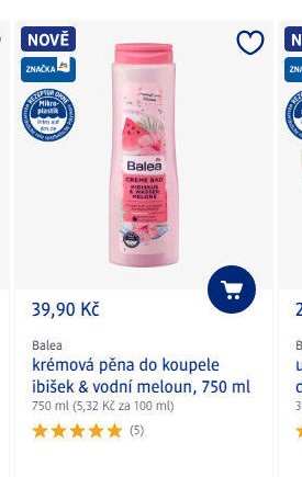 Balea krémová pěna do koupele ibišek & vodní meloun, 750 ml