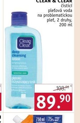 CLEAN & CLEAR čisticí pleťová voda