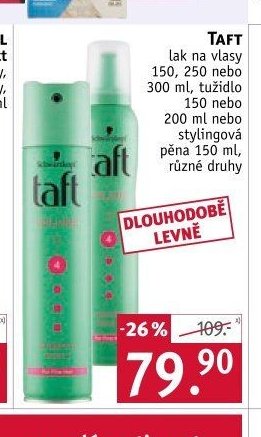 TAFT lak na vlasy, tužidlo nebo stylingová pěna
