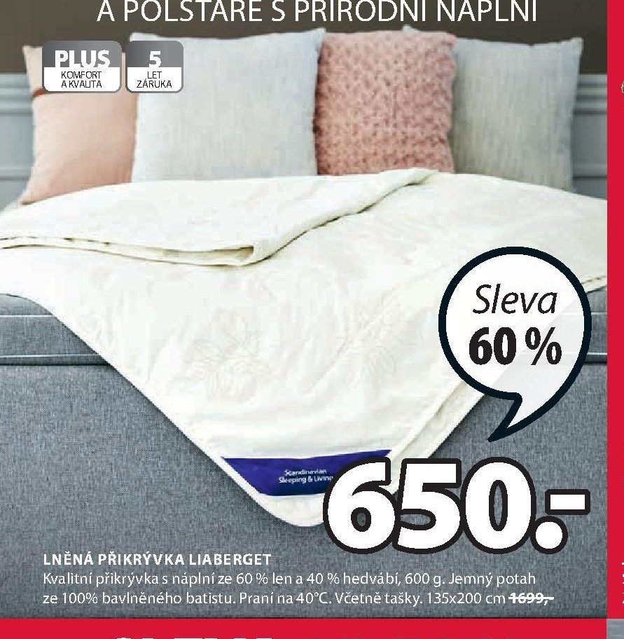 LNĚNÁ PŘIKRÝVKA LIABERGET