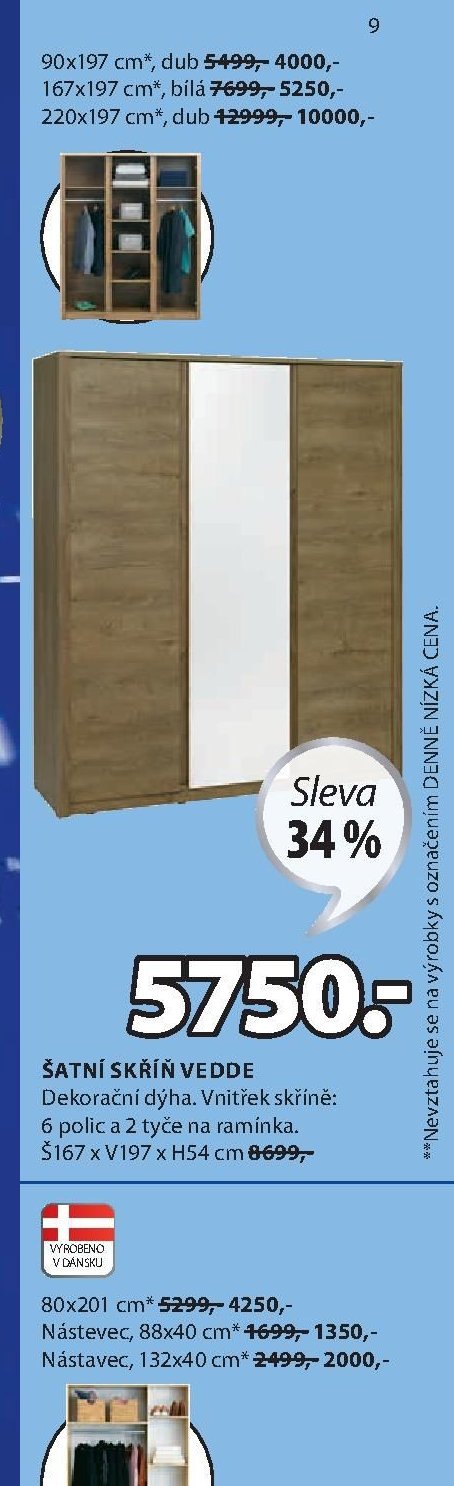 Šatní skříň VEDDE