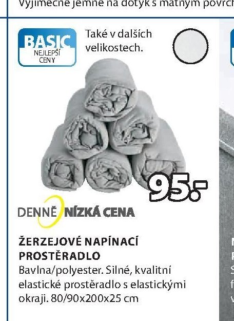 Žerzejové napínací prostěradlo