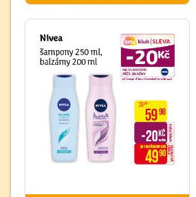Nivea šampony 250 ml, balzámy 200 ml
