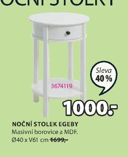 NOČNÍ STOLEK EGEBY
