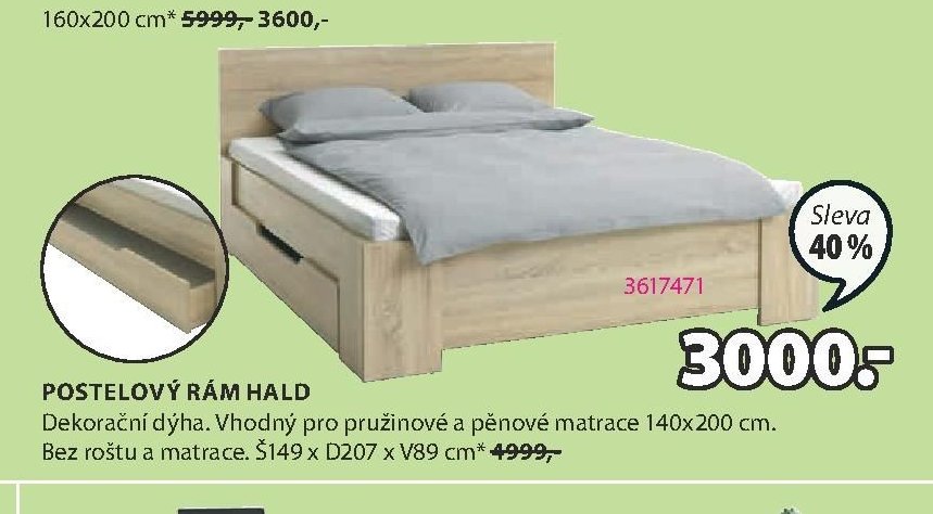 POSTELOVÝ RÁM HALD