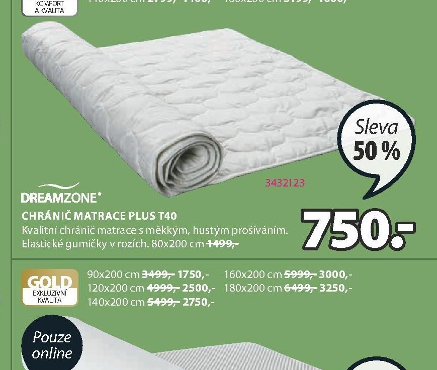 Chránič matrace PLUS T40
