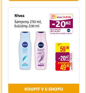 Nivea šampony 250 ml, balzámy 200 ml